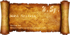 Wahl Szilvia névjegykártya