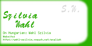 szilvia wahl business card